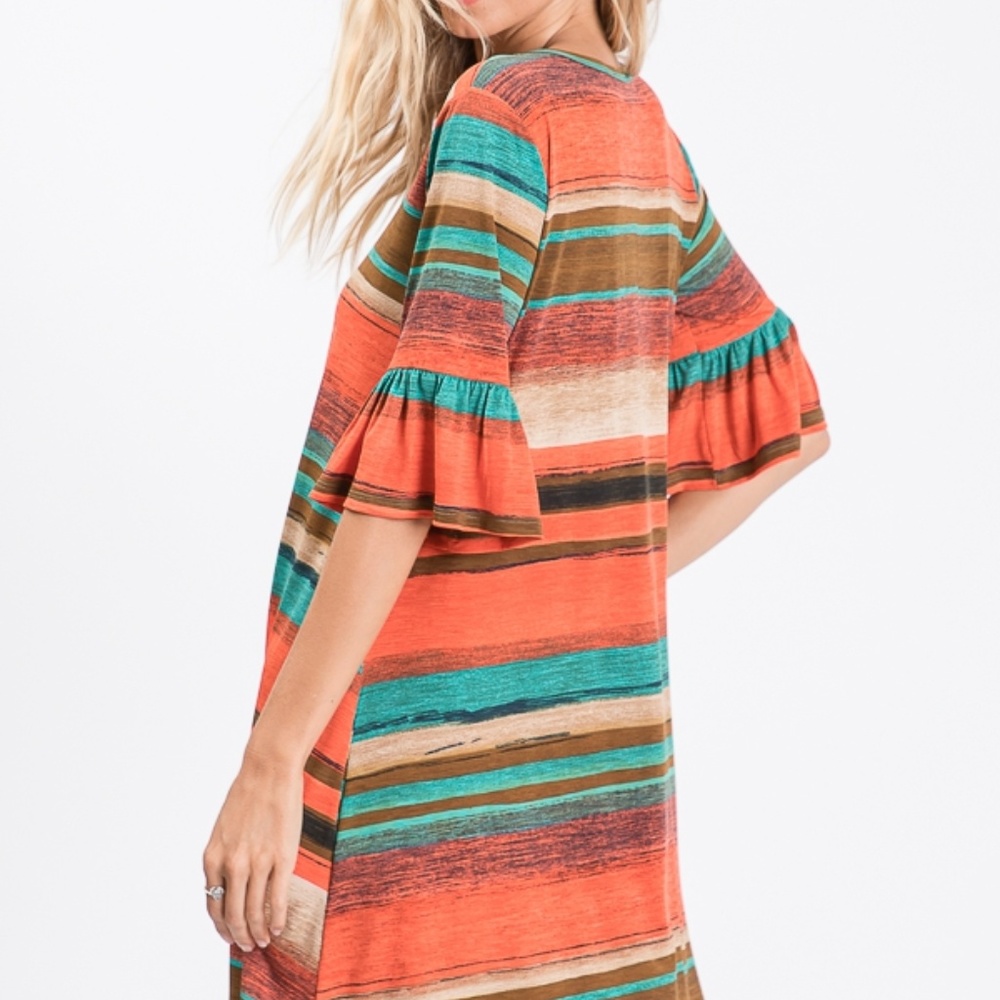 Multi Color Stripe Dress - Picture 2 of 8